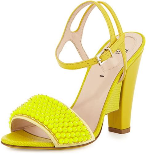 fendi fantasia beaded sandal|Fendi Fantasia Beaded Evening Sandal, Fluorescent Pink.